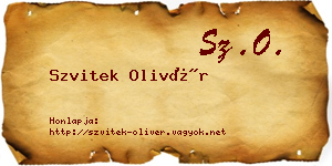 Szvitek Olivér névjegykártya