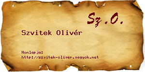 Szvitek Olivér névjegykártya